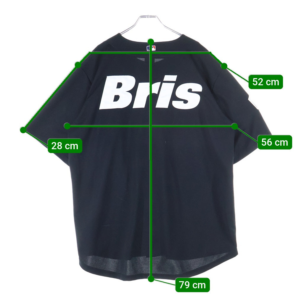 F.C.R.B./F.C.Real Bristol/FCRB(エフシーアールビー/エフシーレアルブリストル) 21AW ×MLB Fanatics TOUR BASEBALL SHIRT ツアー ベースボール 半袖シャツ ブラック MM21-ML-1F01
