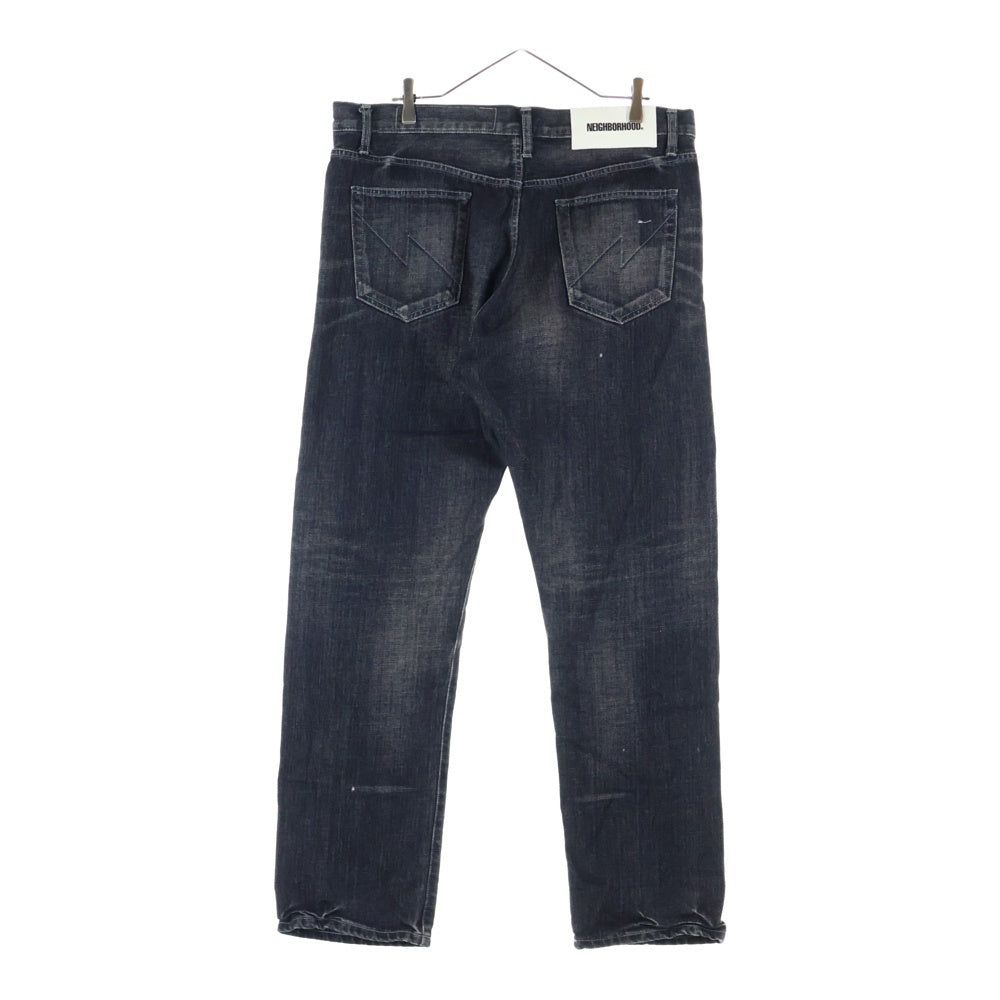 NEIGHBORHOOD(ネイバーフッド) 24SS WASHED DENIM DP MID PANTS ウォッシュド テーパードデニムパンツ ブラック 241XBNH-PTM06