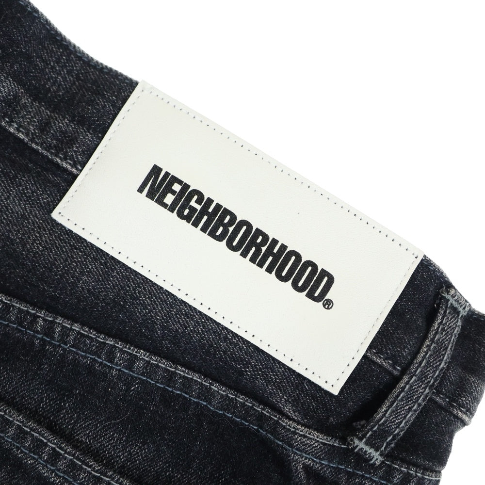 NEIGHBORHOOD(ネイバーフッド) 24SS WASHED DENIM DP MID PANTS ウォッシュド テーパードデニムパンツ ブラック 241XBNH-PTM06