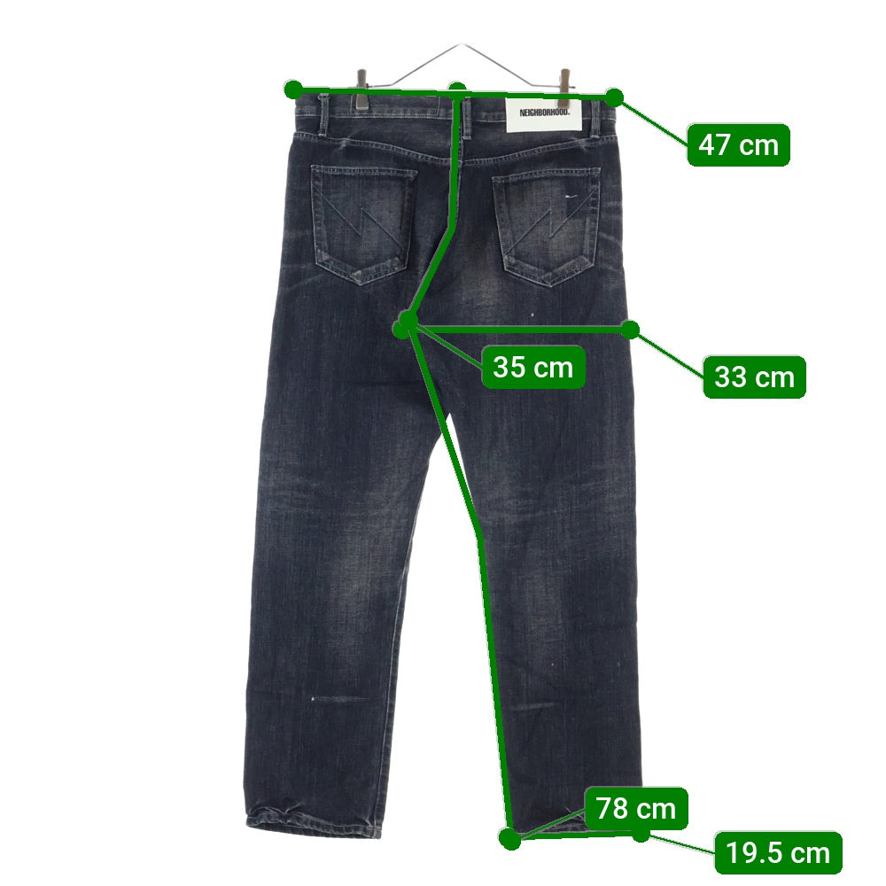 NEIGHBORHOOD(ネイバーフッド) 24SS WASHED DENIM DP MID PANTS ウォッシュド テーパードデニムパンツ ブラック 241XBNH-PTM06