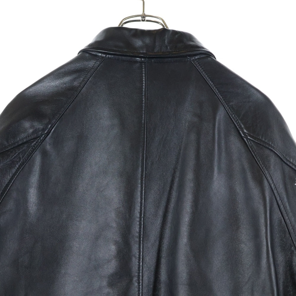 Hideandseek(ハイドアンドシーク) 24AW Zip Leather Jacket シープレザー 裏地キルティング ジップアップ ジャケット ブラック HJ-100124