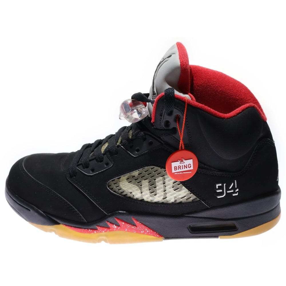 NIKE(ナイキ) ×SUPREME AIR JORDAN 5 RETRO シュプリーム エアジョーダン 5 レトロ ハイカットスニーカー ブラック US10/28cm 824371-001