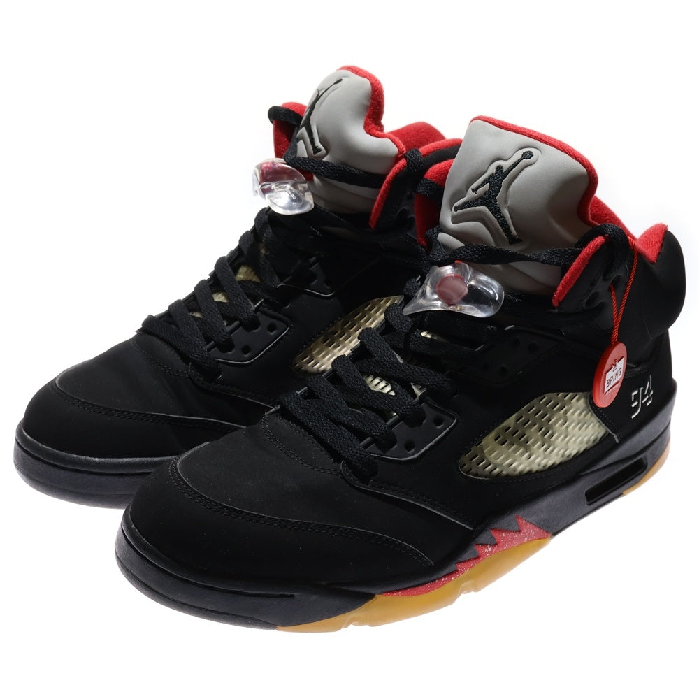 NIKE(ナイキ) ×SUPREME AIR JORDAN 5 RETRO シュプリーム エアジョーダン 5 レトロ ハイカットスニーカー ブラック US10/28cm 824371-001