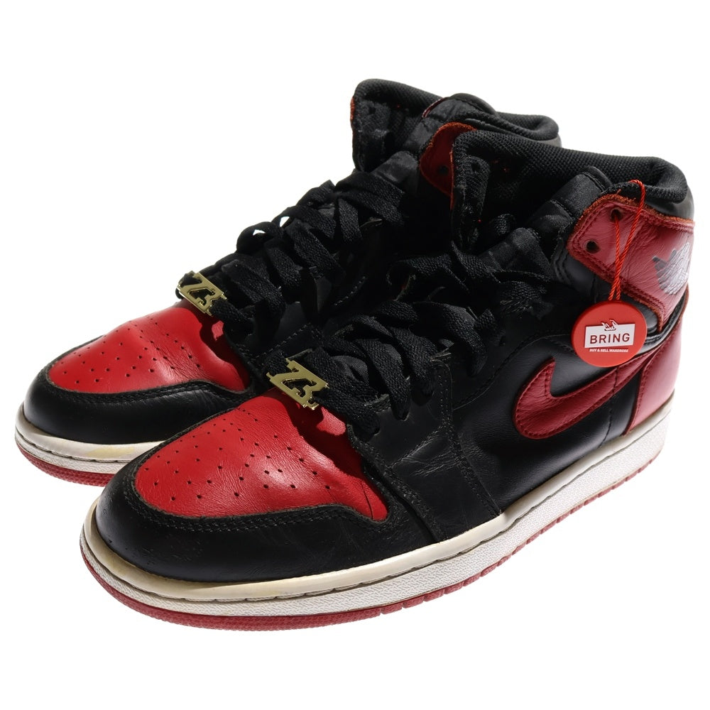 NIKE(ナイキ) 【観賞用 2013年製】AIR JORDAN 1 RETRO HIGH OG BRED エアジョーダン レトロ ブレッド ハイカットスニーカー ブラック/レッド US9.5/27.5cm 555088-023
