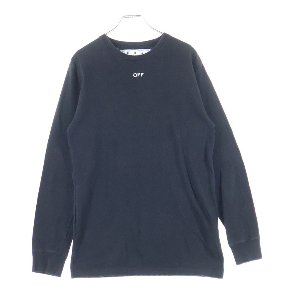 OFF-WHITE(オフホワイト) 20AW SPRAY ARROWS LS T-SHIRT スプレーアローロゴ クルーネック長袖Tシャツ カットソー ブラック OMAB001E20JER004