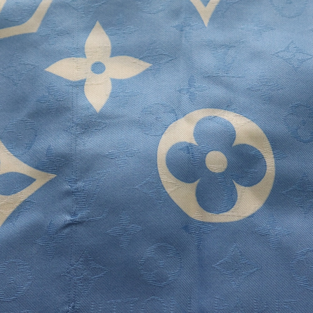 LOUIS VUITTON(ルイヴィトン) モノグラム グラデーション シルク ウール ショール 大判ストール ブルー/ホワイト M76784 IS1220