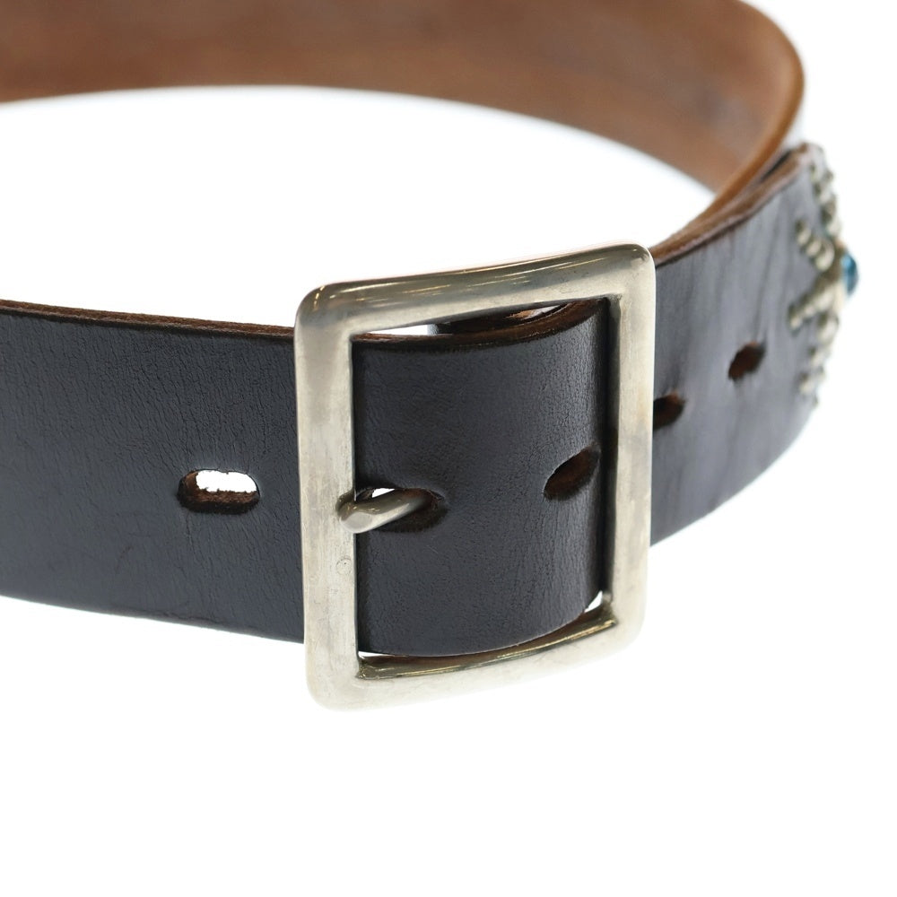 34inch HTC エンドオンリー レザー スタッズベルト ブラウン 34inch ターコイズ HTC レザースタッズベルト ブラウン HTC エイチ