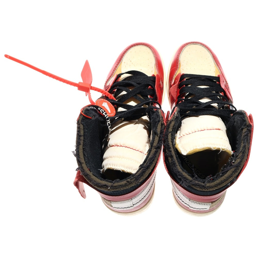 NIKE(ナイキ) ×OFF-WHITE THE 10 AIR JORDAN 1 CHICAGO オフホワイト ザテン エアジョーダン1 シカゴ ハイカットスニーカー US10/28cm ホワイト/レッド AA3834-101