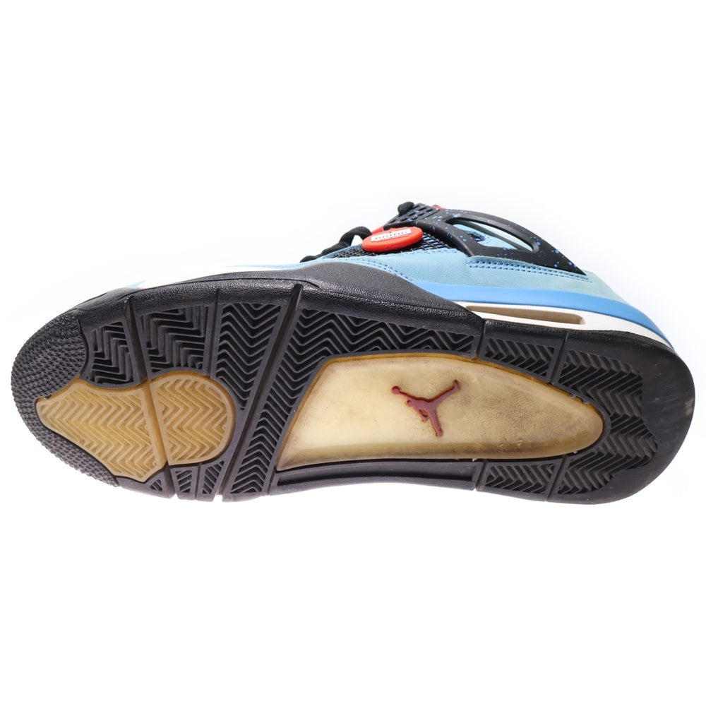 NIKE(ナイキ) ×TRAVIS SCOTT AIR JORDAN 4 RETRO CACTUS JACK トラヴィススコット エアジョーダン 4 ハイカットスニーカー ブルー US10.5/28.5cm 308497-406