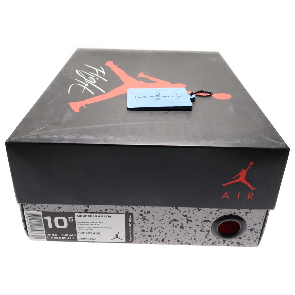 NIKE(ナイキ) ×TRAVIS SCOTT AIR JORDAN 4 RETRO CACTUS JACK トラヴィススコット エアジョーダン 4 ハイカットスニーカー ブルー US10.5/28.5cm 308497-406