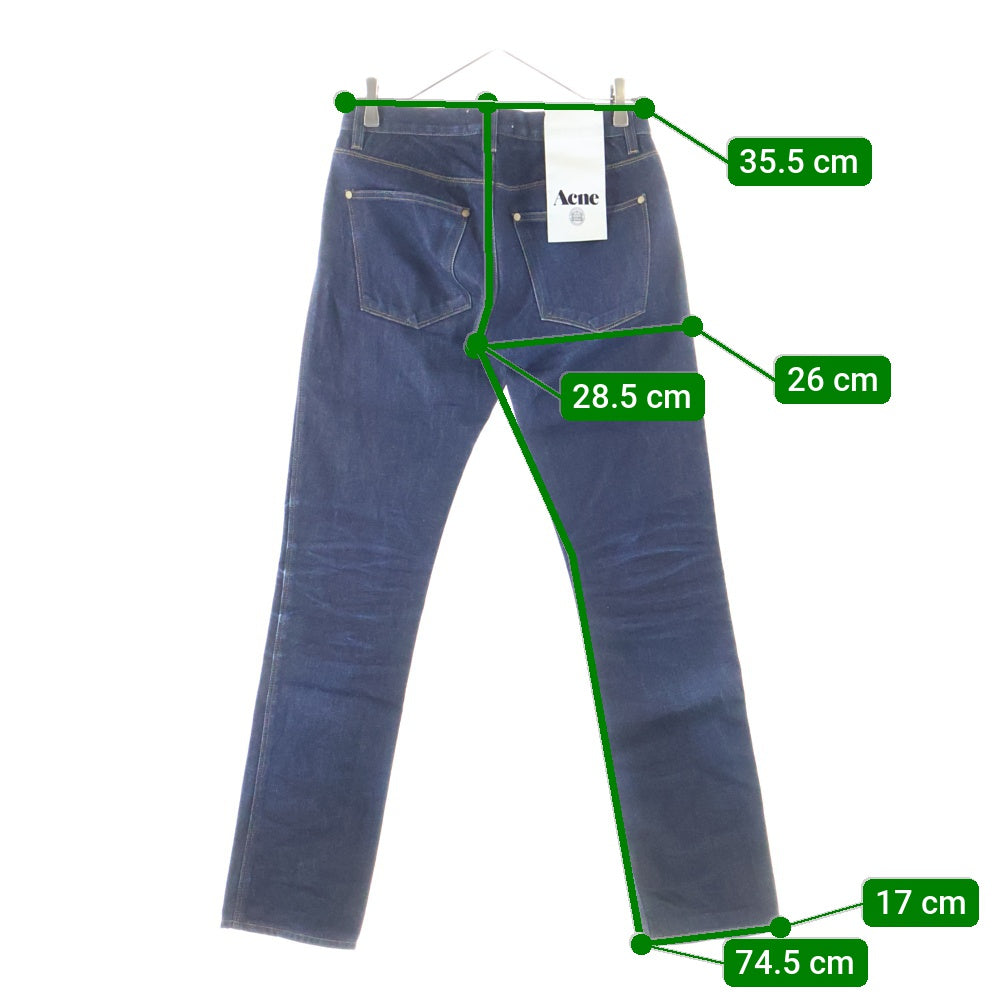 Acne Studios(アクネ ストゥディオズ) Max New Raw Slim Leg Tapered Jeans スリム テーパード デニムパンツ インディゴ