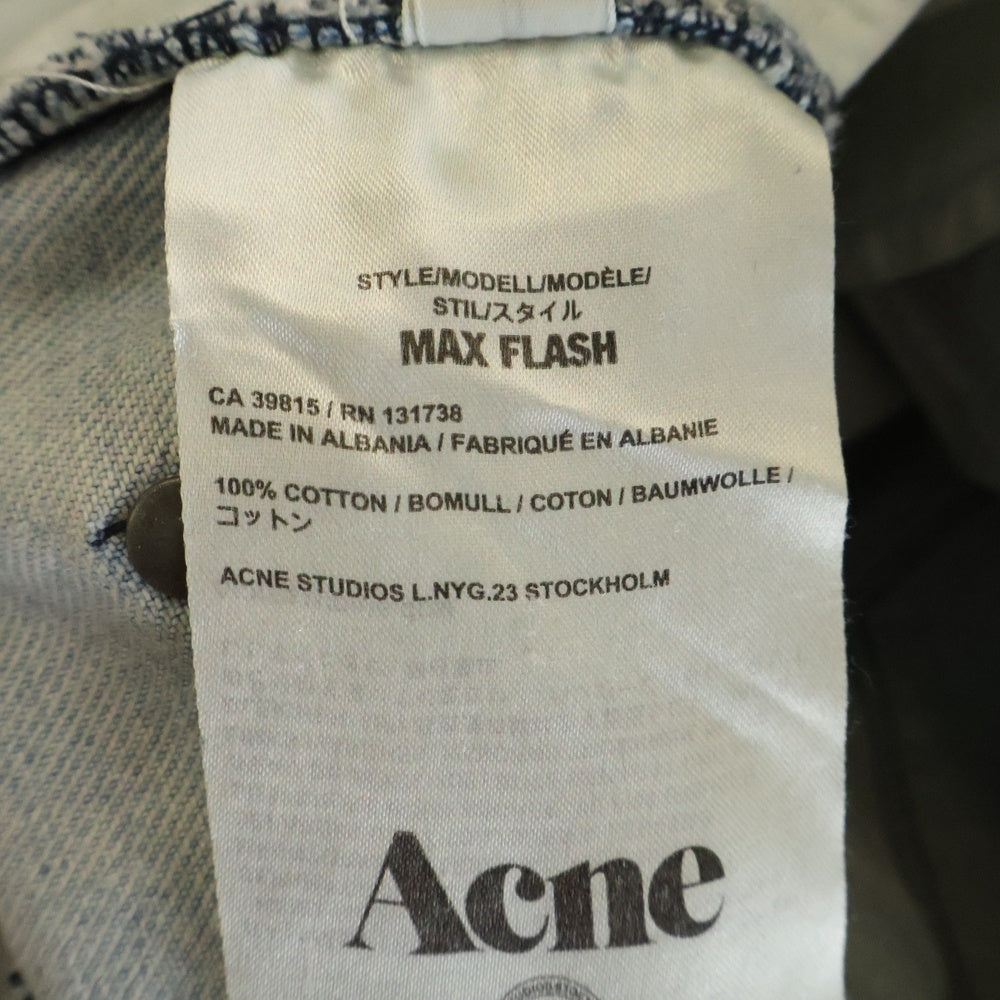 Acne Studios(アクネ ストゥディオズ) Max Flash Slim Leg Tapered Jeans スリム テーパード デニムパンツ ライトブルー