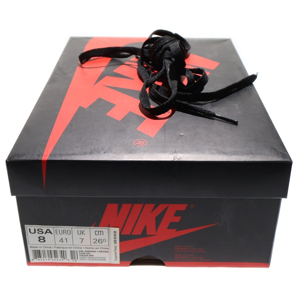 NIKE(ナイキ) 【観賞用 2015年製】 AIR JORDAN 1 LOW RETRO LOW CHICAGO エア ジョーダン シカゴ ローカットスニーカー ホワイト/レッド/ブラック US8/26cm 705329‐600