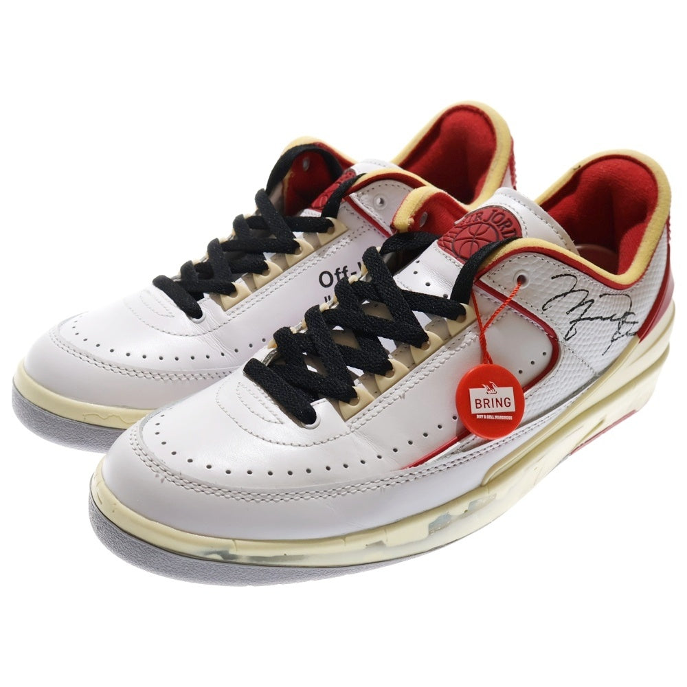 NIKE(ナイキ) ×OFF-WHITE AIR JORDAN 2 RETRO LOW SP オフホワイト エアジョーダン2 レトロ ローカットスニーカー ホワイト/レッド US9.5/27.5cm DJ4375-106