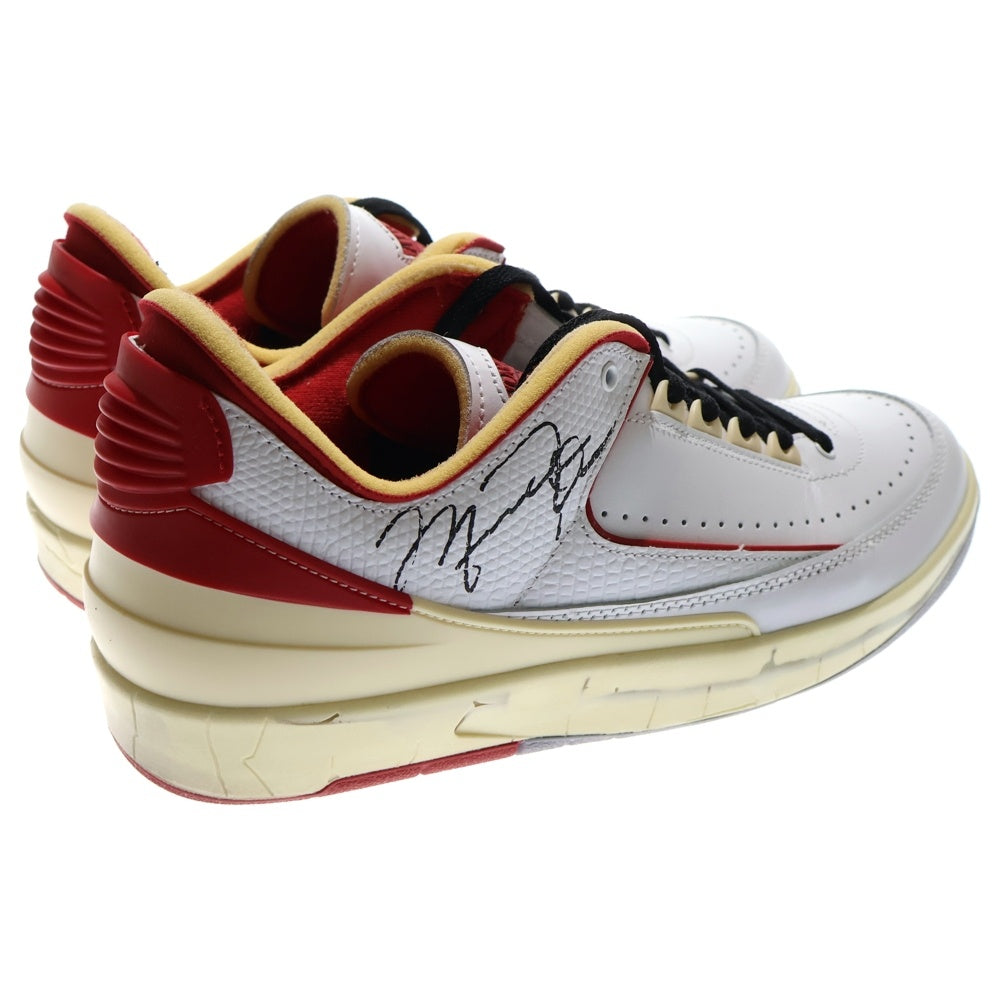 NIKE(ナイキ) ×OFF-WHITE AIR JORDAN 2 RETRO LOW SP オフホワイト エアジョーダン2 レトロ ローカットスニーカー ホワイト/レッド US9.5/27.5cm DJ4375-106
