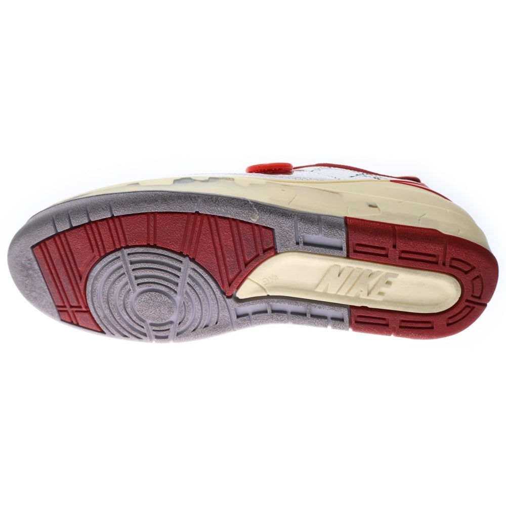 NIKE(ナイキ) ×OFF-WHITE AIR JORDAN 2 RETRO LOW SP オフホワイト エアジョーダン2 レトロ ローカットスニーカー ホワイト/レッド US9.5/27.5cm DJ4375-106