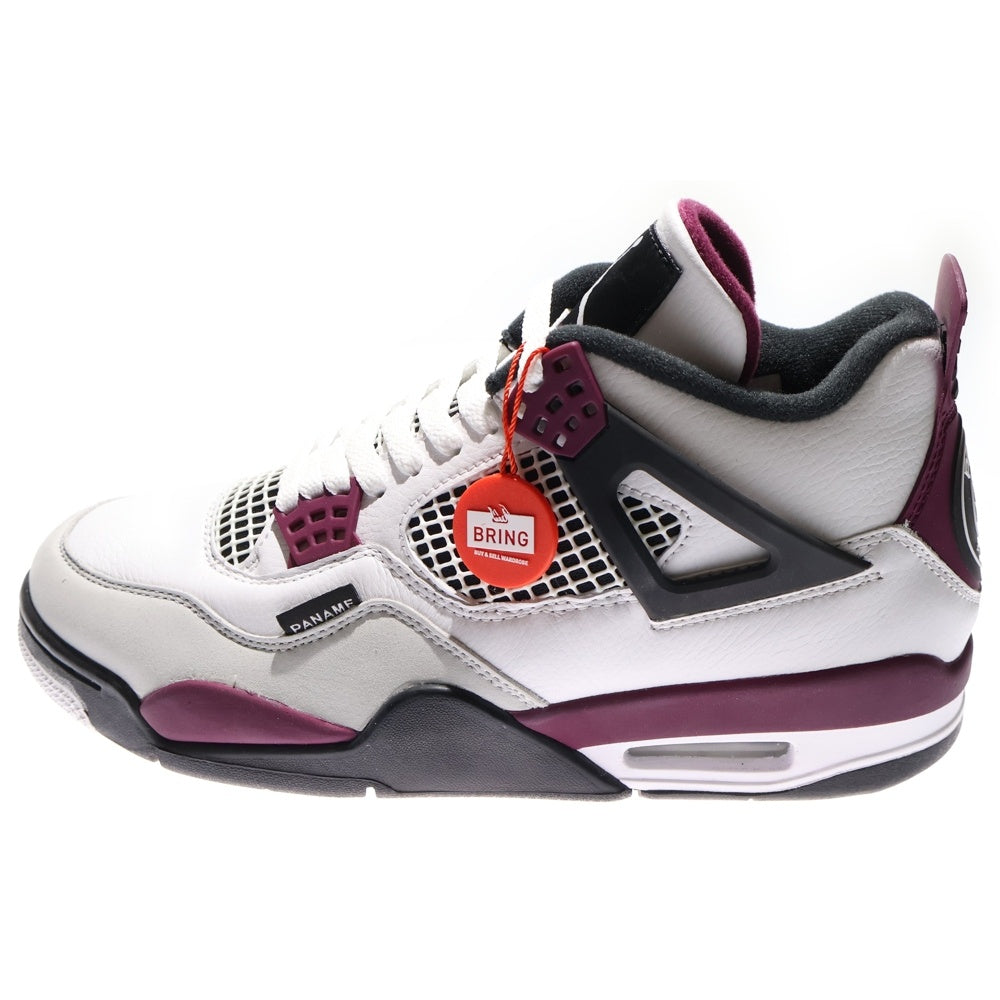 NIKE(ナイキ) ×Paris Saint Germain AIR JORDAN 4 RETRO パリサンジェルマン エアジョーダン レトロ ローカットスニーカー ホワイト/パープル US9.5/27.5cm CZ5624-100