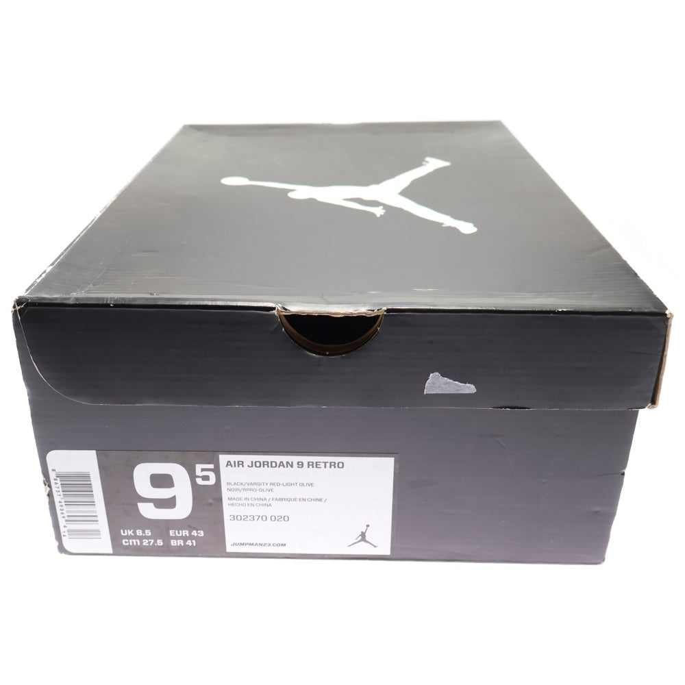 NIKE(ナイキ) 【観賞用 2012年製】 AIR JORDAN 9 RETRO Olive エアジョーダン 9 レトロ オリーブ ハイカットスニーカー カーキ US9.5/27.5cm 302370-020