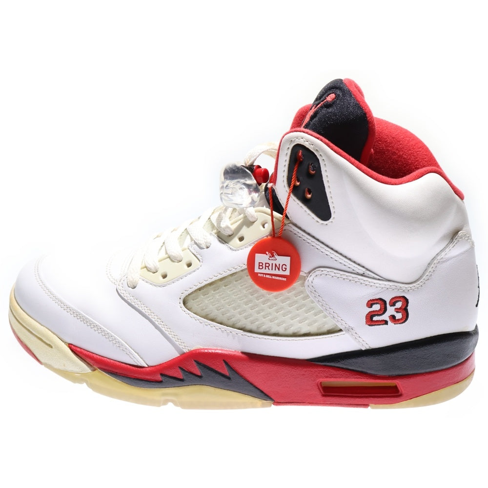 NIKE(ナイキ) 【観賞用 2013年製】 AIR JORDAN 5 RETRO OG FIRE RED エアジョーダン レトロ ファイアレッド ハイカットスニーカー ホワイト/レッド US9.5/27.5cm 136027-120