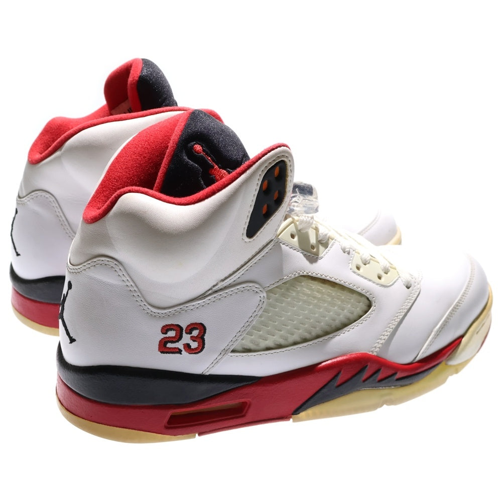 NIKE(ナイキ) 【観賞用 2013年製】 AIR JORDAN 5 RETRO OG FIRE RED エアジョーダン レトロ ファイアレッド ハイカットスニーカー ホワイト/レッド US9.5/27.5cm 136027-120