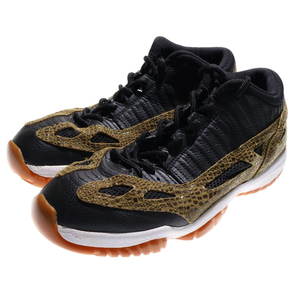 NIKE(ナイキ) 【観賞用 2015年製】 AIR JORDAN 11 RETRO LOW BLACK GREEN SNAKE GUM エアジョーダン 11 ロー スネークガム ローカットスニーカー US9/27cm 306008-013
