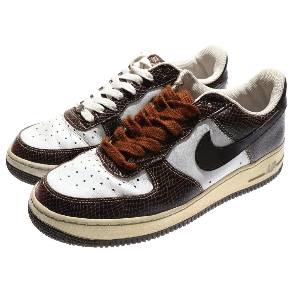 NIKE(ナイキ) 【観賞用 2004年製】 AIR FORCE 1 LOW PRM エアフォース1 ロー スキンパック スネーク ローカットスニーカー ブラウン US8/25cm 309096-121