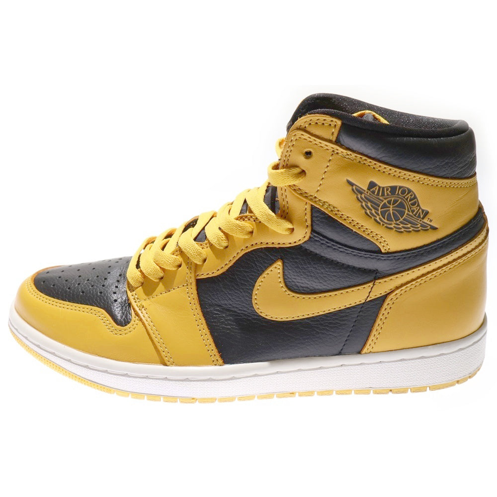 NIKE(ナイキ) AIR JORDAN1 RETRO HIGH OG POLLEN エアジョーダン 1 レトロ パラン ハイカットスニーカー ブラック/イエロー U9.5/27.5cm 555088-701