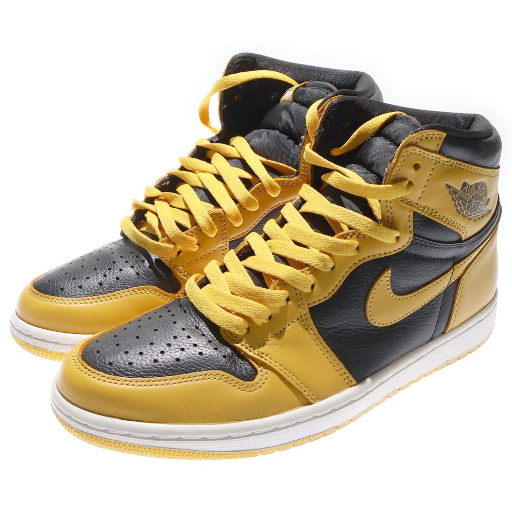 NIKE(ナイキ) AIR JORDAN1 RETRO HIGH OG POLLEN エアジョーダン 1 レトロ パラン ハイカットスニーカー ブラック/イエロー U9.5/27.5cm 555088-701
