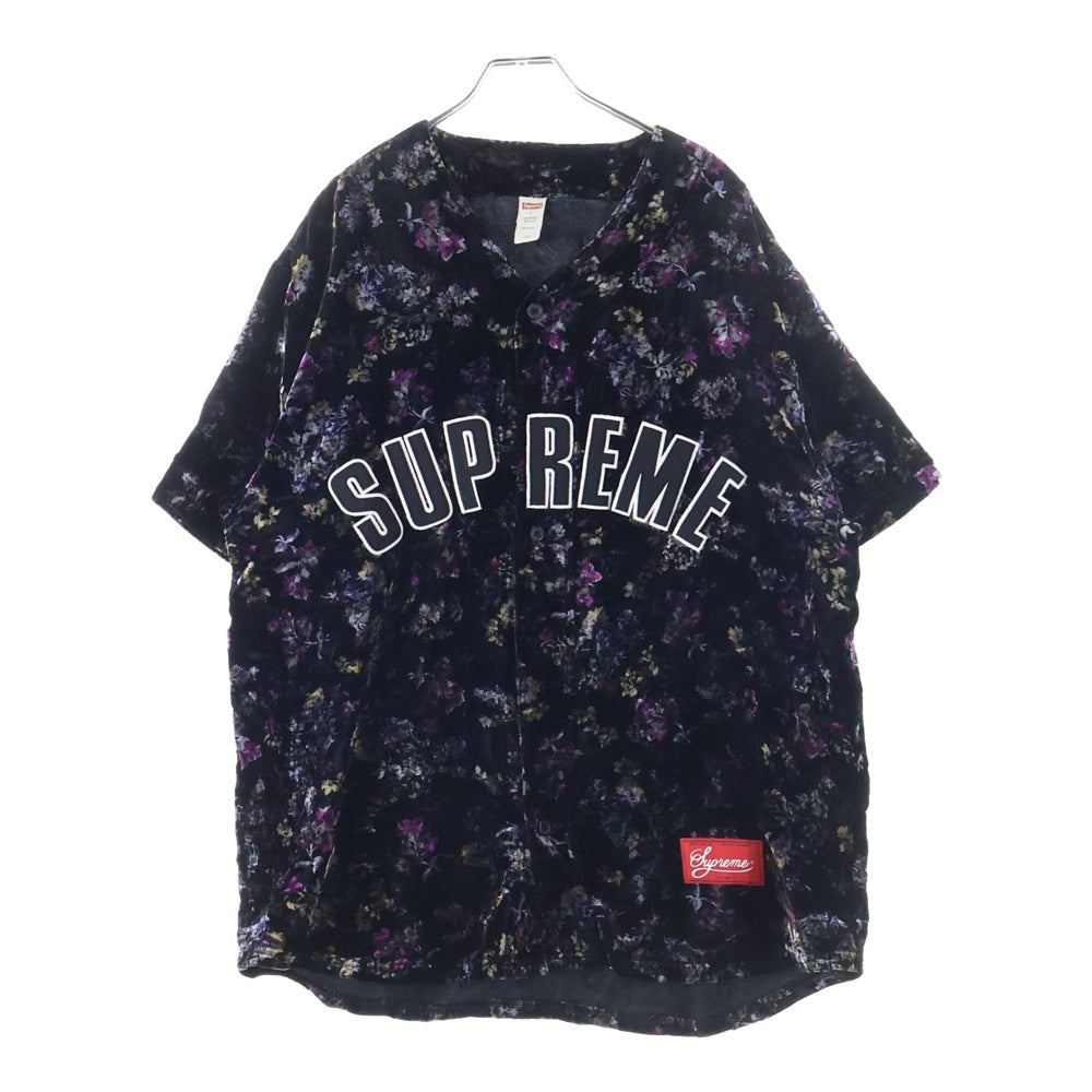 SUPREME(シュプリーム) 19AW Floral Velour Baseball Jersey フローラル ベロア ロゴ ベースボール ジャージー 半袖シャツ マルチ