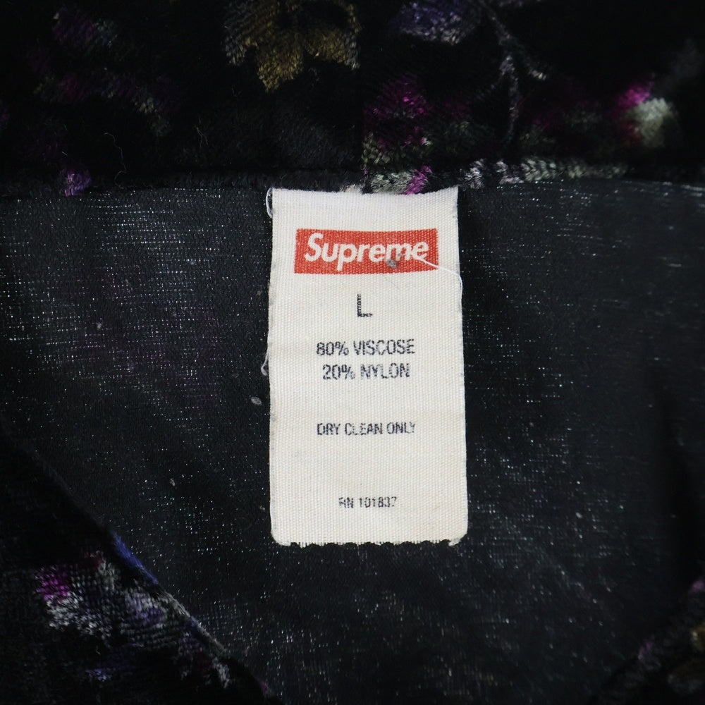 SUPREME(シュプリーム) 19AW Floral Velour Baseball Jersey フローラル ベロア ロゴ ベースボール ジャージー 半袖シャツ マルチ