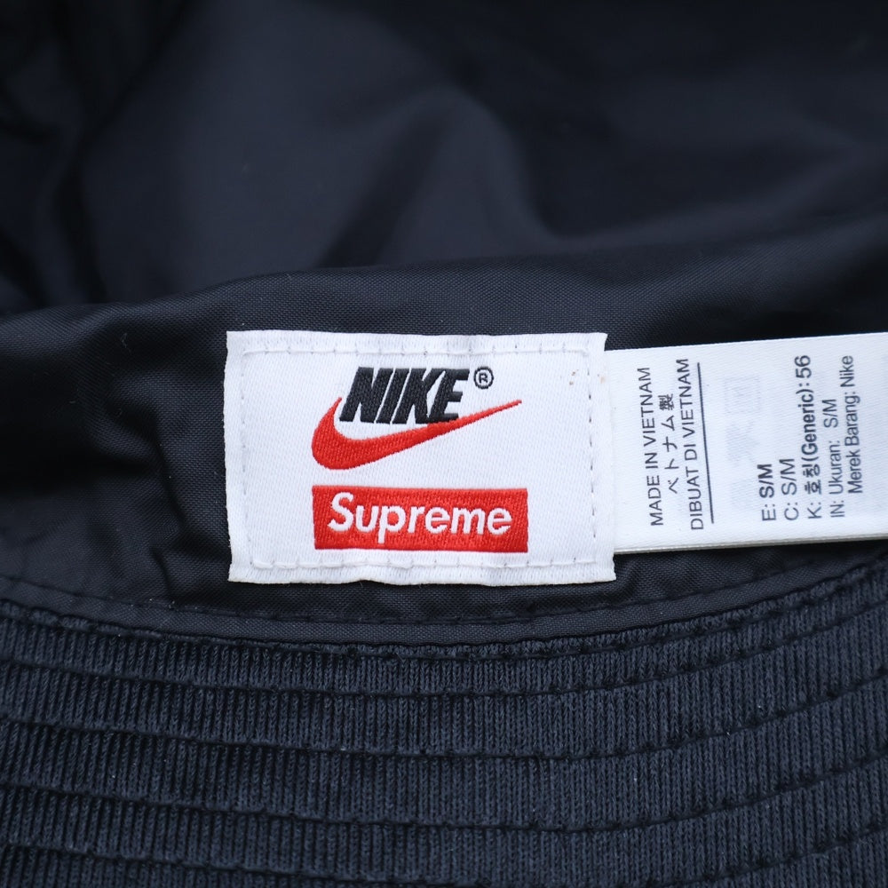 SUPREME(シュプリーム) 24SS ×NIKE Dazzle Crusher Hat ナイキ ダズル ロゴ刺繍 クラッシャー バケットハット 帽子 ブラック FZ6789-010