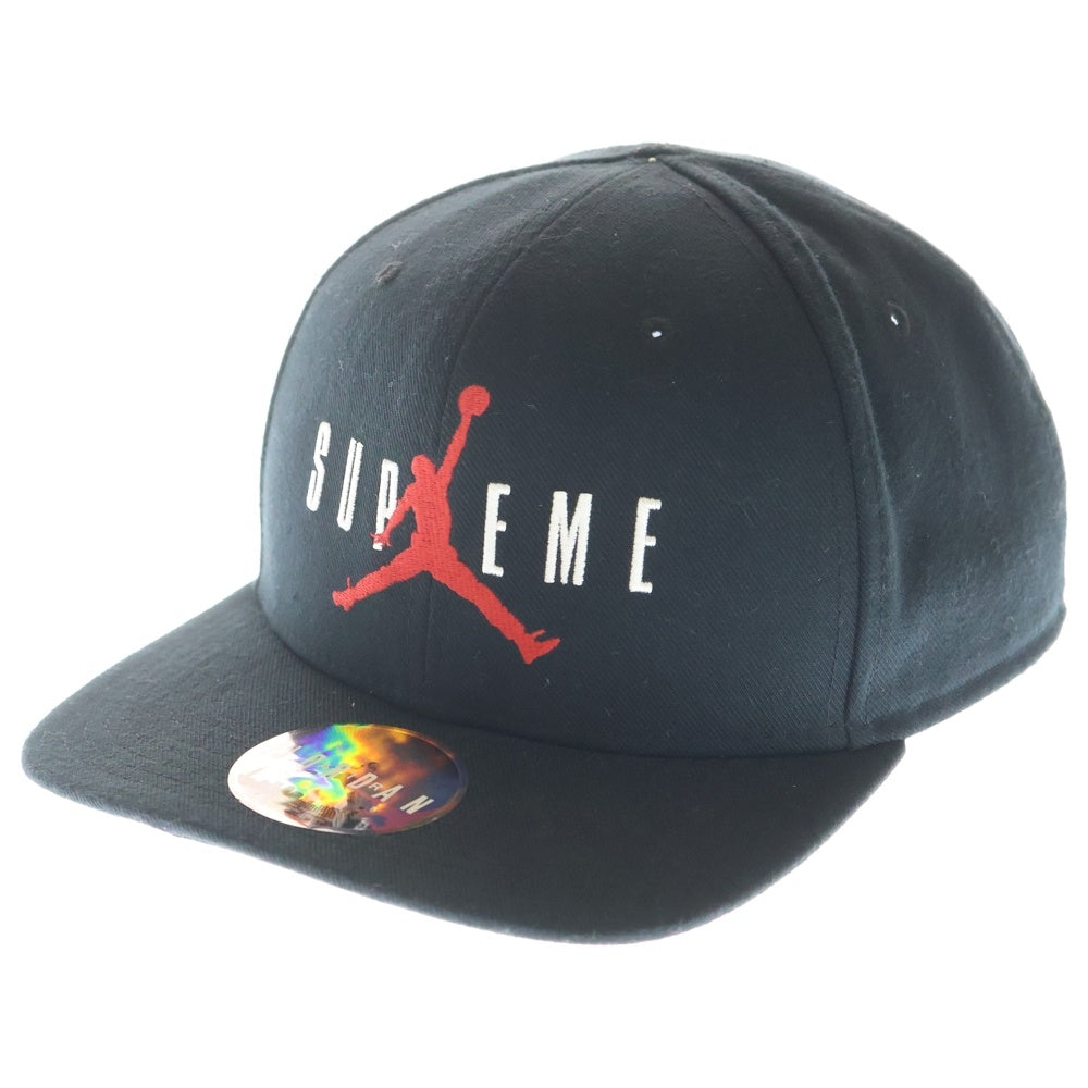 SUPREME(シュプリーム) 15AW ×NIKE Jordan 6-Panel cap ナイキ ジョーダン ロゴ刺繍 6パネル ベースボールキャップ 帽子 ブラック 799706-010