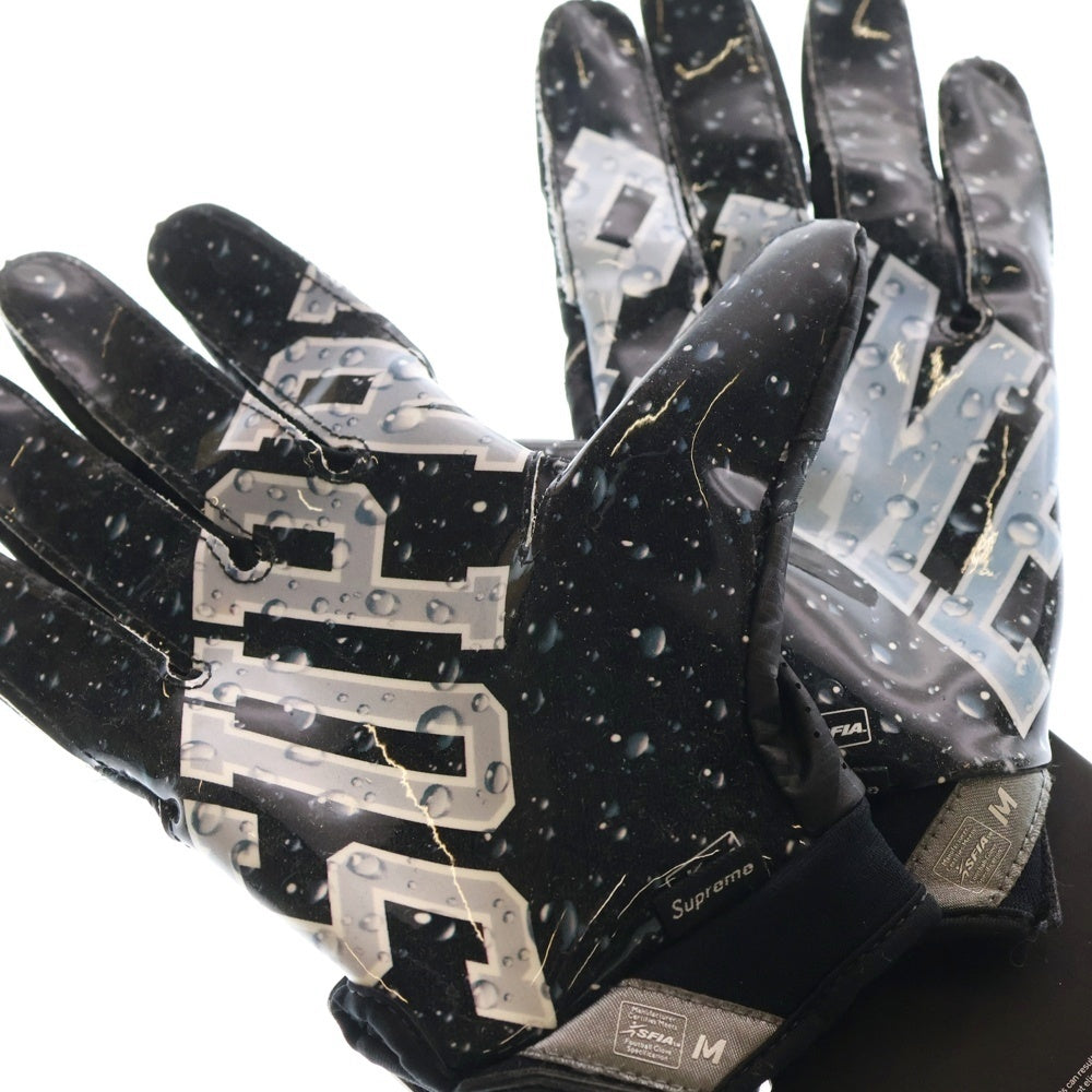 SUPREME(シュプリーム) 18AW ×NIKE Vapor Jet 4.0 Football Gloves ナイキ ヴァイパー ジェット ウォーターロゴ スキル グローブ 手袋 ブラック