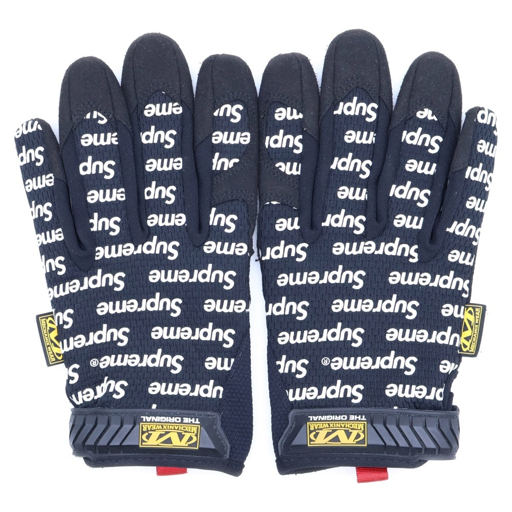 SUPREME(シュプリーム) 17SS ×Mechanix Original Work Gloves メカニックス オリジナルワーク ロゴ 総柄 グローブ 手袋 ブラック