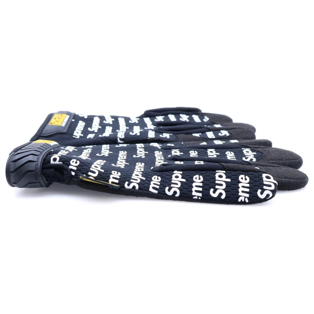SUPREME(シュプリーム) 17SS ×Mechanix Original Work Gloves メカニックス オリジナルワーク ロゴ 総柄 グローブ 手袋 ブラック