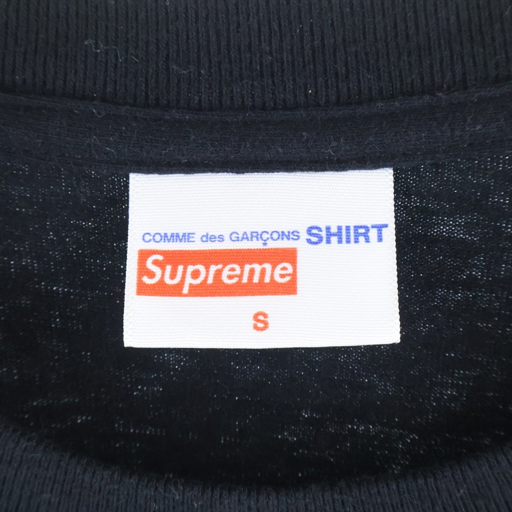 SUPREME(シュプリーム) 15AW ×COMME des GARCONS SHIRT Logo L/S Tee コムデギャルソンシャツ ロゴプリント クルーネック 長袖Tシャツ カットソー ブラック