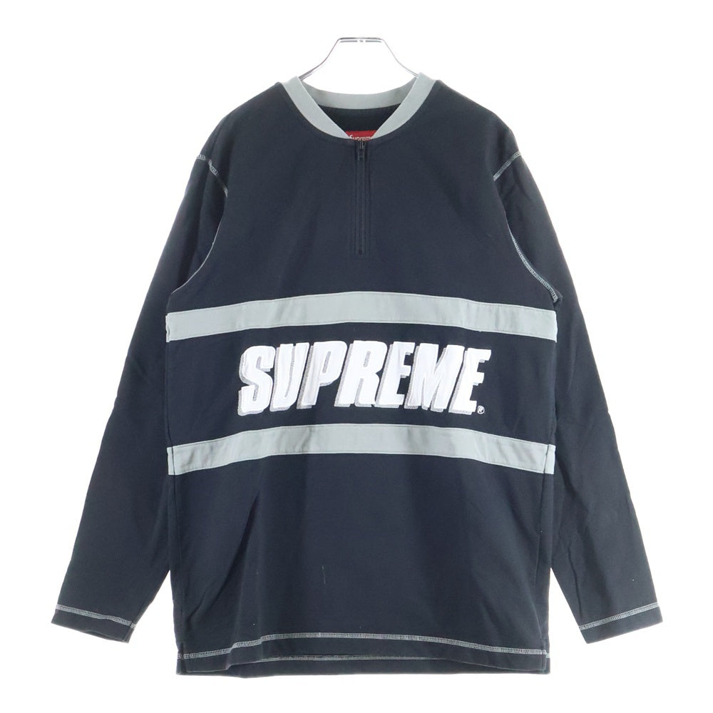 SUPREME(シュプリーム) 16SS Bar Logo Half Zip Top バー ロゴ ハーフジップ プルオーバー トップス ブラック