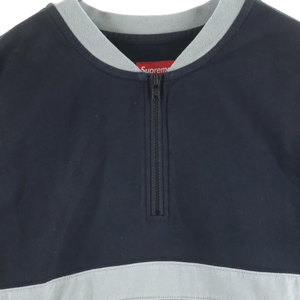 SUPREME(シュプリーム) 16SS Bar Logo Half Zip Top バー ロゴ ハーフジップ プルオーバー トップス ブラック