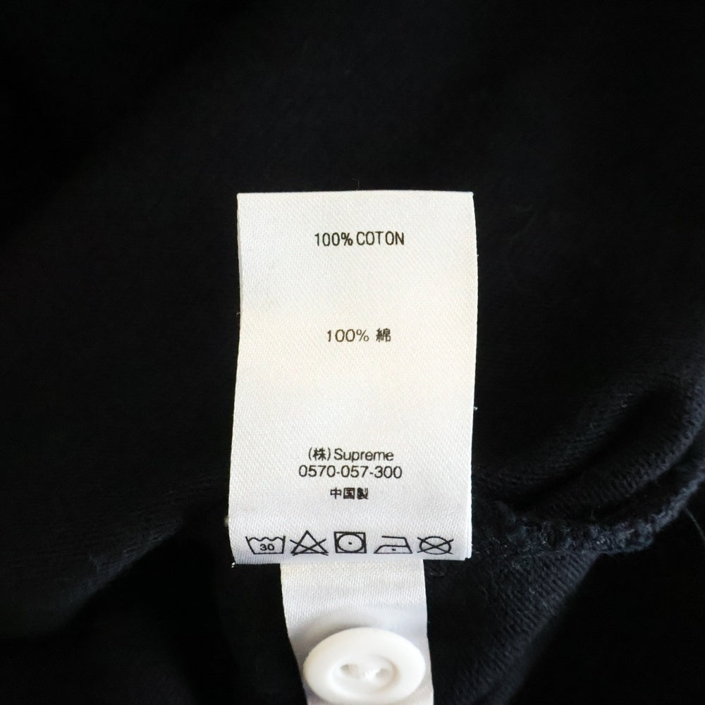 SUPREME(シュプリーム) 18AW Reflective Sleeve Stripe Rugby リフレクティブ ストライプ ロゴ刺繍 ラグビー 長袖 ポロシャツ ブラック