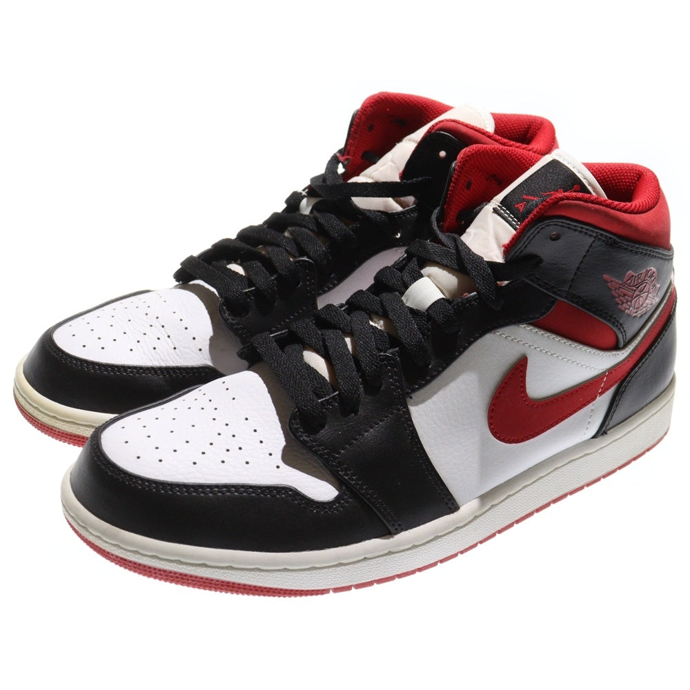 NIKE(ナイキ) AIR JORDAN 1 MID エアジョーダン1 ミッドカットスニーカー ホワイト/ブラック/レッド US10.5/28.5cm 554724-122