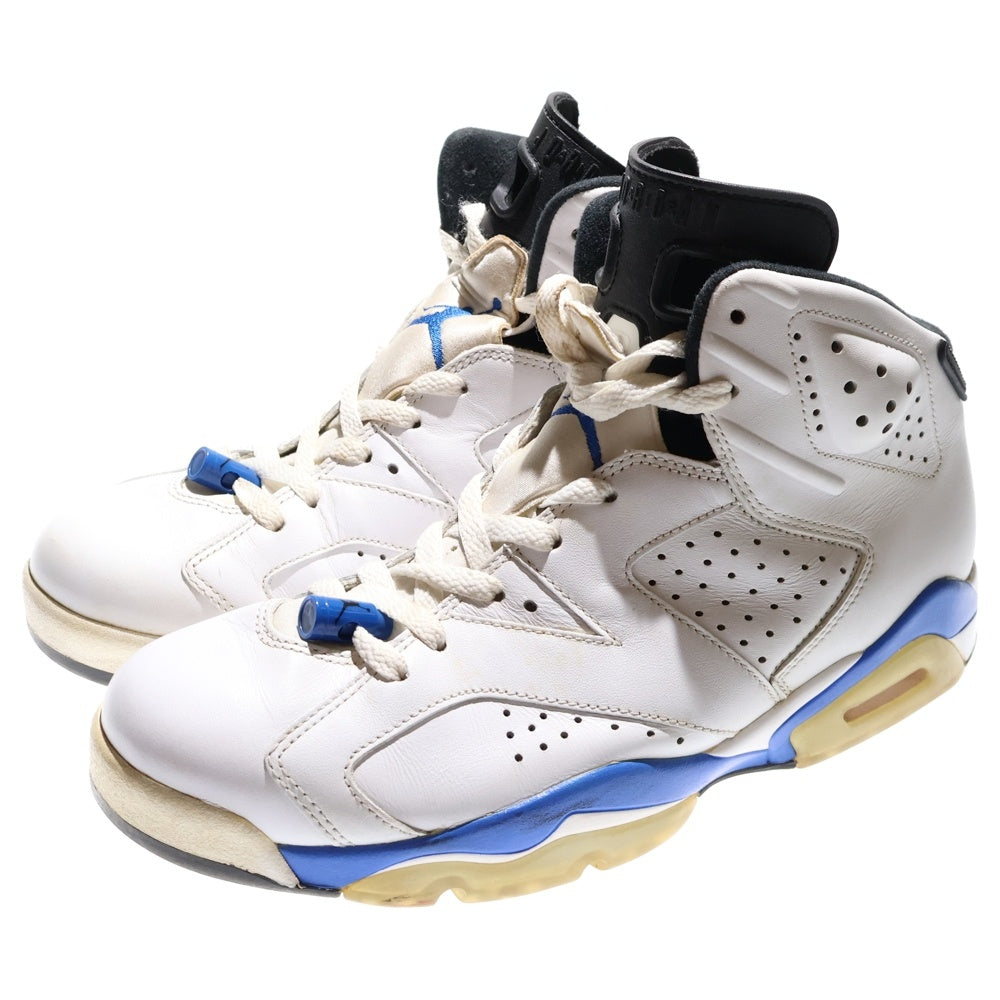NIKE(ナイキ) 【観賞用 2014年製】 AIR JORDAN 6 RETRO SPORT BLUE エア ジョーダン 6 スポーツブルー ハイカットスニーカー ホワイト/ブルー US10/28cm 384664-107