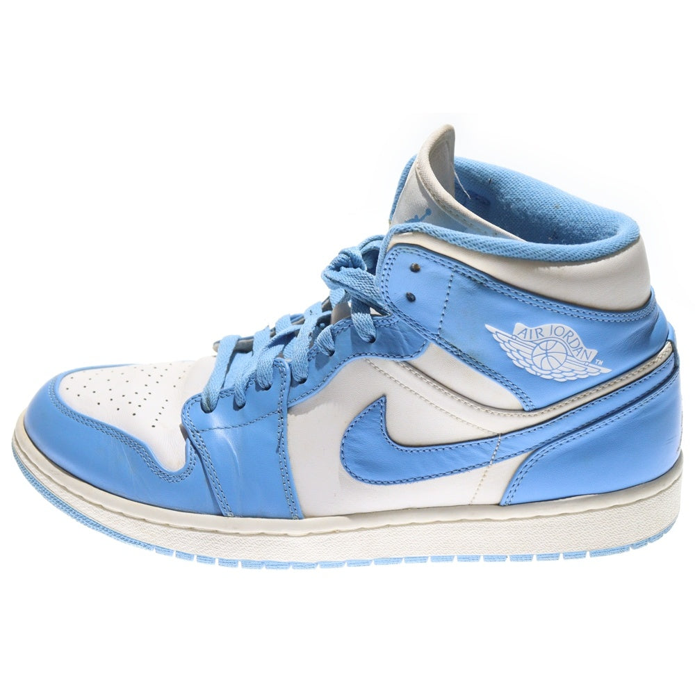 NIKE(ナイキ) 【観賞用 2012年製】 AIR JORDAN 1 RETRO MID UNC エアジョーダン1 レトロ ユニバーシティ ブルー ミッドカットスニーカー US11/29cm 554724-106