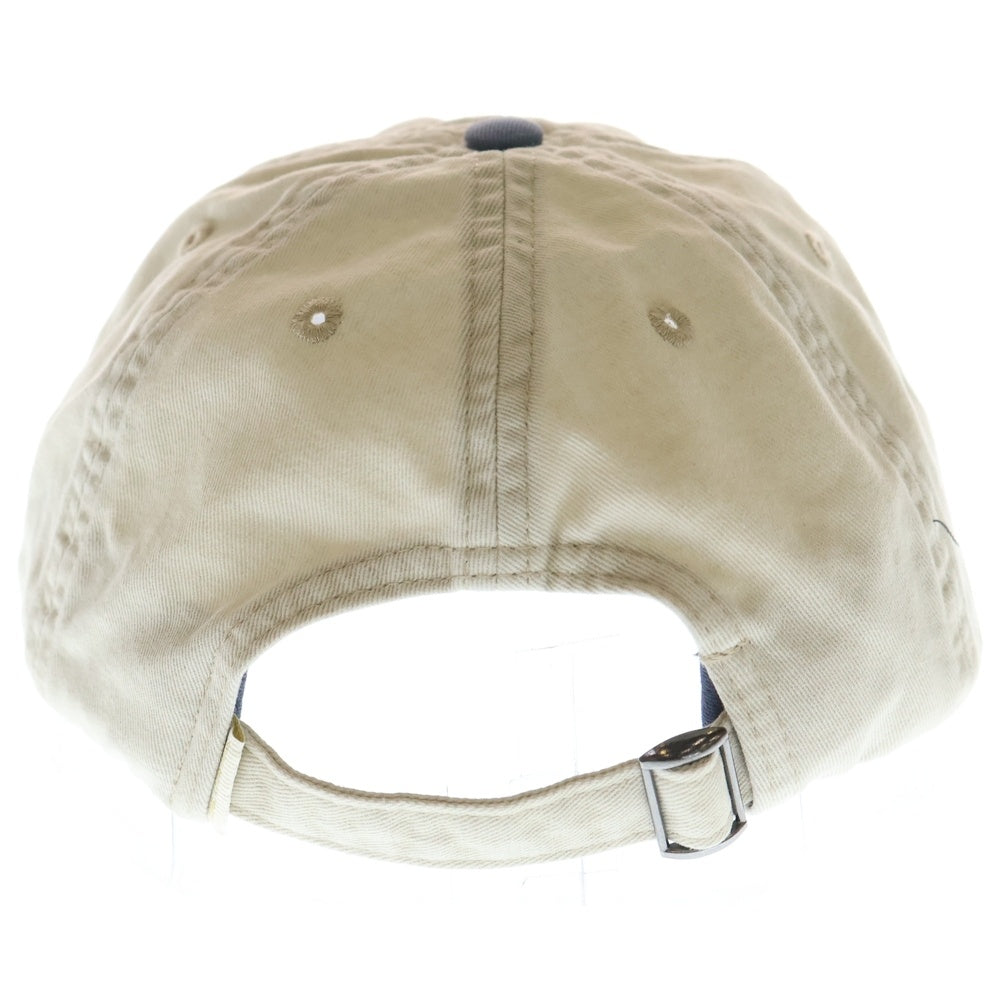 NO BRAND(ノーブランド) AIME LEON DORE Washed Cotton Cap エメ レオン ドレ ウォッシュ加工 フロントロゴ刺繍 6パネル コットン ベースボールキャップ 帽子 アイボリー/ブルー