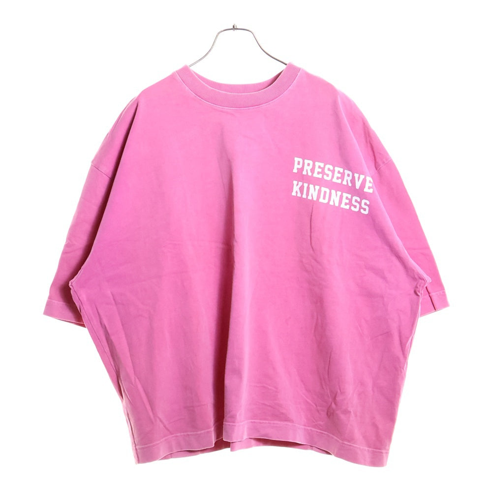 WILLY CHAVARRIA(ウィリーチャバリア) フロントロゴ ボックス オーバーサイズクルーネック半袖Tシャツ カットソー ピンク