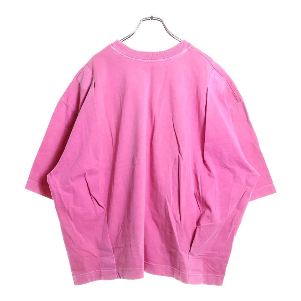 WILLY CHAVARRIA(ウィリーチャバリア) フロントロゴ ボックス オーバーサイズクルーネック半袖Tシャツ カットソー ピンク