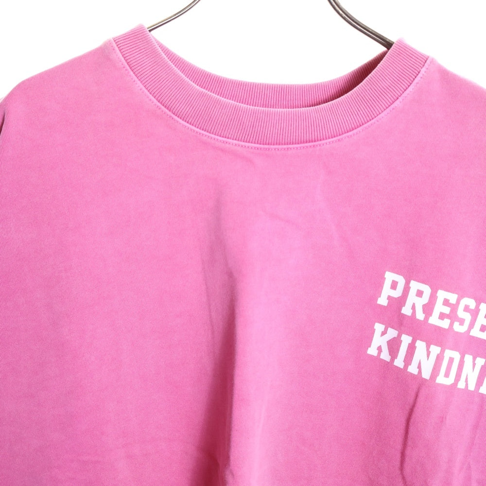 WILLY CHAVARRIA(ウィリーチャバリア) フロントロゴ ボックス オーバーサイズクルーネック半袖Tシャツ カットソー ピンク