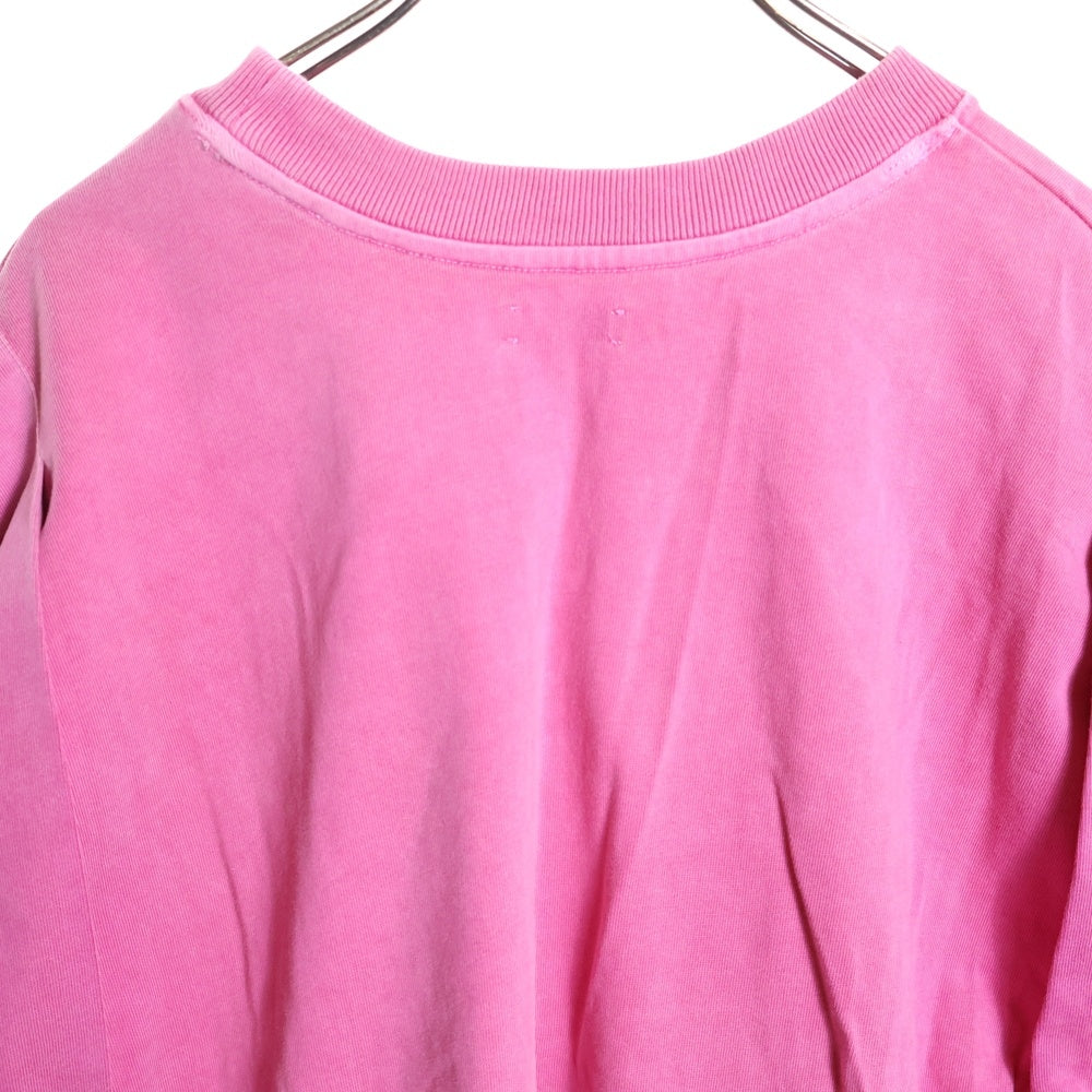 WILLY CHAVARRIA(ウィリーチャバリア) フロントロゴ ボックス オーバーサイズクルーネック半袖Tシャツ カットソー ピンク