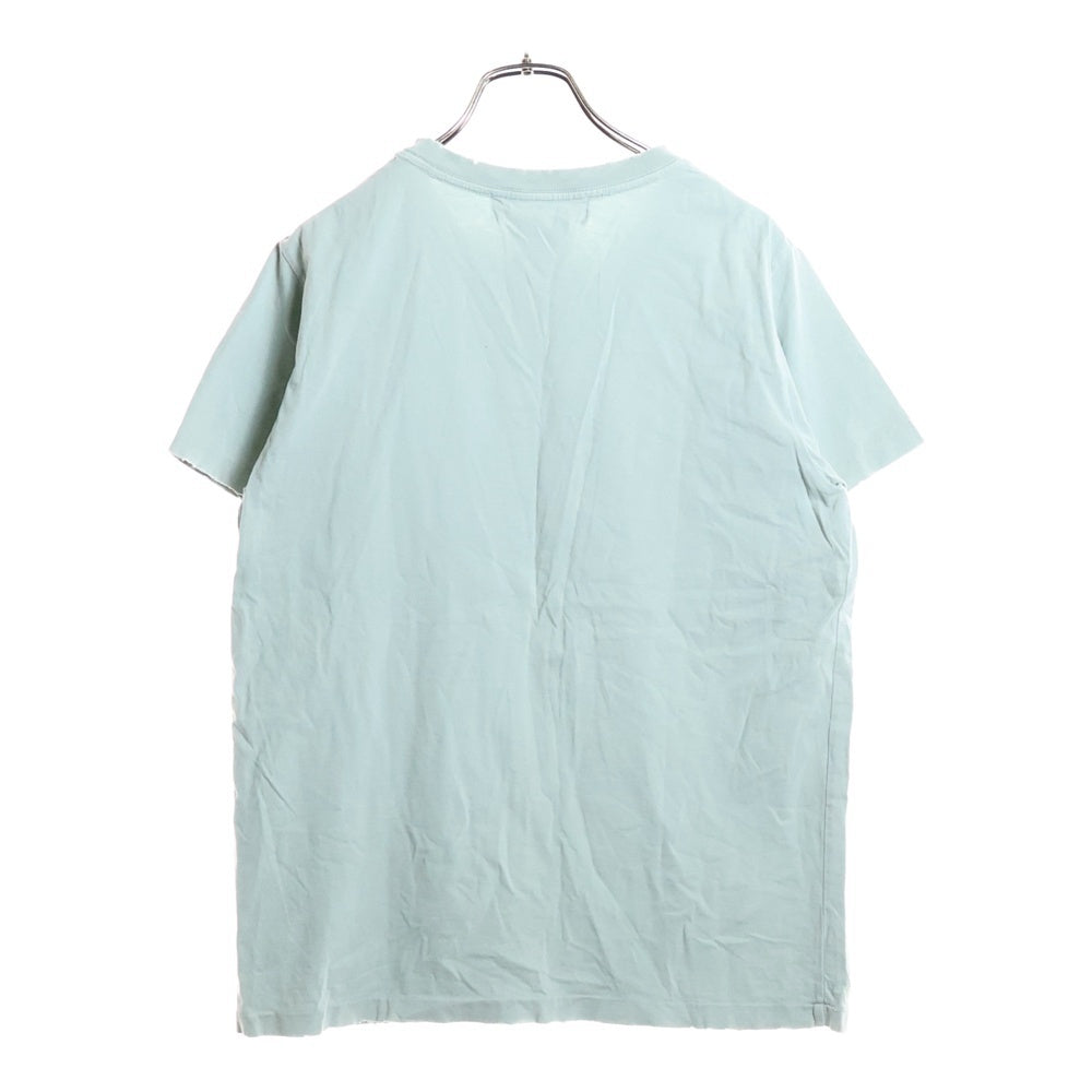 REMI RELIEF(レミレリーフ) ダメージ加工 フロントスカルプリント クルーネック半袖Tシャツ カットソー ライトブルー