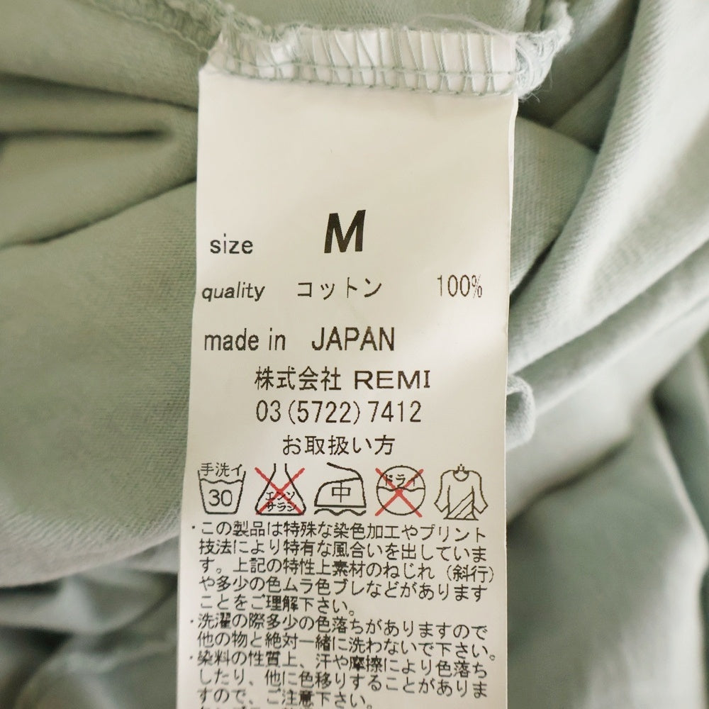 REMI RELIEF(レミレリーフ) ダメージ加工 フロントスカルプリント クルーネック半袖Tシャツ カットソー ライトブルー
