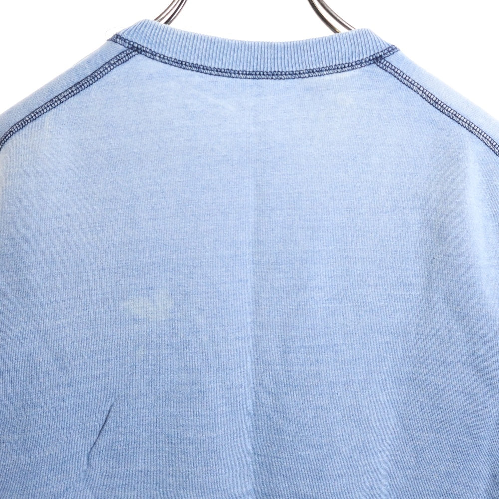N.HOOLYWOOD(エヌハリウッド) ウォッシュ加工 フロントプリント クルーネック 半袖スウェットトレーナー ブルー 111-CS11